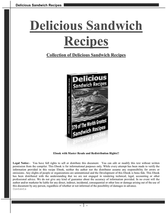 Product picture Learn To Make the Best Sandwitches, 379 Recipes-Resell Right